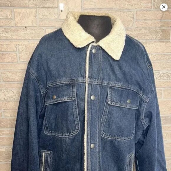 Eddie Bauer Sherpa Lined Jean Jacket Men's Size XL - Picture 7 of 11